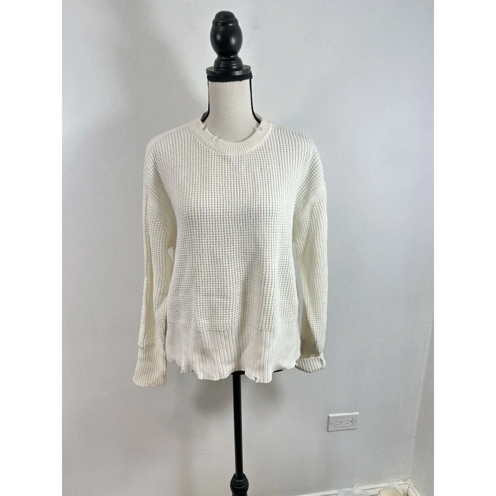 Pistola Olga waffle stitch sweater in Ivory size M New - Picture 1 of 7